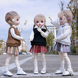 Small Fresh BJD Girl Doll 1/6 SD Dolls 27cm 11in Ball Jointed Doll with Clothes Shoes Wig Hair Best Gift for Halloween Christmas