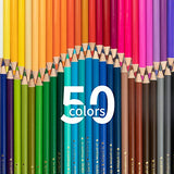 Colored Pencils 50 Count Adult Coloring Set Safety Colorful Gifts for Kids