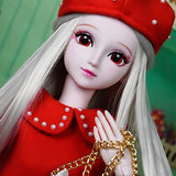 Proudoll 1/3 BJD Doll 60cm 24Inches Ball Jointed SD Dolls Move Joints Action Figures Fashion Girl Frances + Beret + Wig + Dress + Crossbody Bag + Boots