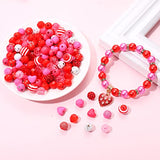 2300PCS+ Valentine’s Day Beads for Jewelry Making, Red Polymer Clay Beads Assorted Rhinestone Crystal Acrylic Beads Spacer Beads Heart Charms for Bracelet Necklace Making DIY Crafts Valentines Gifts