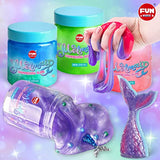 Mermaid Slime for Girls，Funkidz Shimmering Sparkle Slime Pack with Mermaid Tail Charms Pearls Supplies Great Mermaid Toy Gift for 6 7 8 9 10 11 12 Years Old Girls Kids