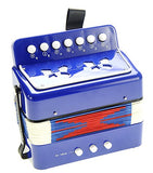 PowerTRC Children's Ten Keys Accordion Toy And Ensemble Percussion Musical Instrument For Early Childhood Teaching (Blue)