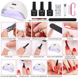 Gel Nail Polish Kit Acrylic Nail Set with UV Lamp 72W Led Light 12PCS Gel Polish Manicure Sets for Women (A2B)