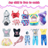 Baby Doll Clothes and Accessories - 101 Pcs Girl Dolls,5 Wedding Gowns 5 Fashion Dresses 10 Pairs Shoes for 11.5 inch Doll Girls Gift Age 5 6 7 8 9 10