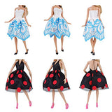 E-TING 5 Sets Fashion Casual Wear Clothes Outfit Party Dress for Girl Doll