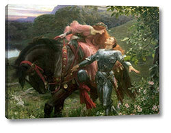 La Belle Dame Sans Merci by Frank Dicksee - 10" x 14" Gallery Wrap Giclee Canvas Print - Ready to Hang