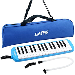 East top 32-Key Melodica, Professional Mouth Melodica Keyboard Organ Melodica Instrument for Adults, Students and Kids, As a gift, Set-Blue