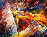 Beautiful Wall Decor Dance Oil Painting On Canvas By Leonid Afremov Studio - Gold Wave