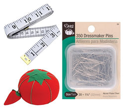Dritz Value Bundle Tomato Pin Cushion (Smaller 2.5" Size) With Strawberry, A 350-Piece Dressmaker