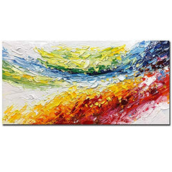 V-inspire Art,24x48 Inch Abstract Hand Painted 3D Textured Oil Paintings Acrylic Painted Canvas Wall Art Decor for Living Room Bedroom Dining Room Artwork for Home Walls
