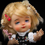 MEESock Mini BJD Doll 1/8, 16.2cm Ball Jointed SD Dolls Full Set, with Clothes + Wigs + Shoes + Makeup, Best Gift for Christmas