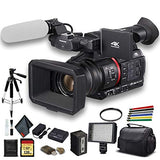 Panasonic AG-CX350 4K Camcorder (AG-CX350) W/Padded Case, 128 GB Memory Card, Heavy Duty Tripod, Wire Straps, LED Light, and More?
