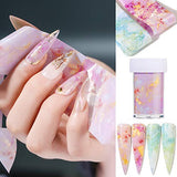 4 Rolls Marble Nail Foil Transfer Sticker Holographic Marble Nail Art Decal Stickers Marble Nail Foil Wraps for Women Girls DIY Nail Decoration