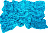 Super Bulky Chunky Cable Blanket Chenille Yarn for Arm Knitting, Luxury Soft Polyester Easy Quick Crochet Weave Thick Yarns (Lake Blue, 1 Pack /8 oz/250 g)