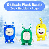 Oddbods Plush Toys for Kids - Set of Three Characters - Pogo (Blue), Bubbles (Yellow), and Zee (Green) Soft Stuffed Plush Toys for Boys and Girls, Adorable Gift for Children, 12” Tall