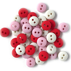 Tiny Buttons For Sewing, Doll Making and Crafts (Sweetheart) - 3 Packs - 120 Buttons