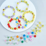 SUNNYCLUE 1 Set 221pcs Emoji Smile Emoticons Face Ball Beads Bracelet Craft Kit - DIY Makes 7 Emoji