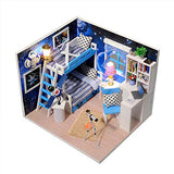 CONTINUELOVE DIY Miniature Doll House Kit - with Furniture, Led Lights and Dust Cover - Modern Wooden Dollhouse Model Kit - The Best Toy Gift for Boys and Girls-Exquisite Toy House(Space Dream)