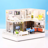 Spilay DIY Miniature Dollhouse Wooden Furniture Kit,Handmade Mini Modern Model Plus with Dust Cover & Bluetooth Audio,1:24 Scale Creative Doll House Toys for Children Lover Gift