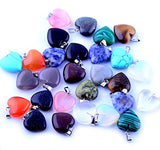 Heart Stone Pendant Small Love Heading Chakra Crystal 0.63inch 30pcs Gems Gemstones Charms for