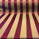 Jacquard Damask Stripe Brocade Fabric 118'' Wide (Burgundy / Gold)