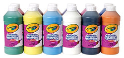 Crayola Artista II Washable Liquid Tempera Paint, Set of 12, 16oz , Assorted Colors (54-8216)