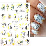 JMEOWIO 9 Sheets Spring Flower Nail Art Stickers Decals Self-Adhesive Pegatinas Uñas Summer Butterfly Floral Nail Supplies Nail Art Design Decoration Accessories