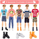 Lot 23 pcs Random Handmade Clothes Shoes Set for 11.5 inch Doll Include 5 Ken Boy Clothes+3 Boy Shoes + 5 Girl Clothes + 5 Girl Shoes + 5 Mini Bags