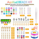 Clay Beads for Jewelry Bracelet Making Kit, Flat Round Polymer Clay Beads 6mm 28 Colors Spacer Disc Heishi Beads DIY Arts and Crafts Gifts for Kids and Girls Age 4-14 Year Old (#A)
