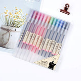 Premium MUJI Style Gel Ink Ball Point Pen [0.5mm] for Office School Stationery Supply (12PCS Colorful)