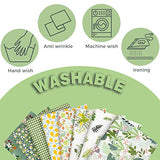 Aubliss 8pcs Fat Quarter Fabric Bundles 20'' x 20''(50cm x 50cm) Cotton Craft Fabric Pre-Cut Squares Sheets for Patchwork Sewing Quilting Fabric(Green Floral)