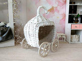 Miniature Cinderella Carriage, Fairytale Doll Pumpkin Stroller, Handmade Wicker