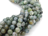 Malahill Gemstone Beads for Jewelry Making, Sold per Bag 5 Strands Inside (Moss Agate, 8mm)