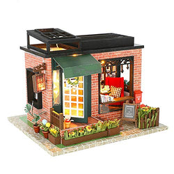Danni Assemble Wooden Miniature DIY Dollhouse Furniture Doll House Miniature Puzzle Handmade Kits Toys for Children Birthday Gift
