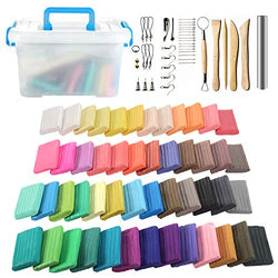 DAOFARY Polymer Clay 50 Color, Modeling Clay Kit DIY Oven Bake Clay with Sculpting Tools, Accessories and Portable Storage Box, for Kids/Adults/Beginners