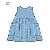 Simplicity US8304A Baby Gear Toddler's Leggings, Dress, Bibs, and Headband Sewing Patterns, Sizes XXS-L