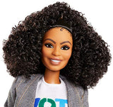 Yara Shahidi Barbie Shero Doll (12-inch Brunette, Curly Hair) Collectible Barbie Doll in ‘Vote’ T-Shirt, with Doll Stand and Certificate of Authenticity