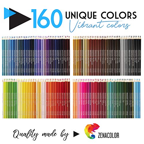Shop 160 Colored Pencils Set by Zenacolor - C at Artsy Sister