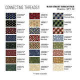 Connecting Threads Print Collection Precut Cotton Quilting Fabric Bundle 5" Charm Squares (Main Street Mercantile)