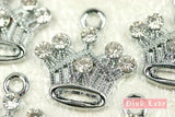 M81-E Cute Crystal Crown Charms Pendants Beads Wholesale (10 pcs)