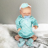 Realistic Reborn Baby Dolls,17Inch Sleeping Newborn Baby Doll Handmade Baby Full Vinyl Body Washable Baby,with Nursing Bottle and Pacifier,Cute Reborn Toddler for Boy Sleeping Doll Gifts