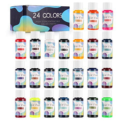 Bearals Opaque Epoxy Resin Pigment, 24 Colors Resin Pigment Paste High Concentrated Resin Coloring Paste Resin Liquid Dye for Coloring, Crafts (Each Bottle 0.35oz/10ml)