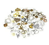 100g (70-80pcs) Mixed Love Heart Shaped Charms Pendants Assorted DIY Antique Charms Pendant(100