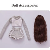 Topmao BJD Dolls Full Set 1/4 Dolls 17inch Ball Jointed Doll Girls in The Vitality Movement with Unpainted Body Eyes Face Make Up Head Clothes Wig, Best Birthday Gift with Girls Kids Children