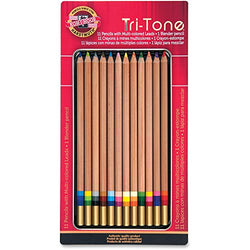 Koh-I-Noor FA33TIN12BC Tri-Tone Multicolored Pencils 12/ST Multi