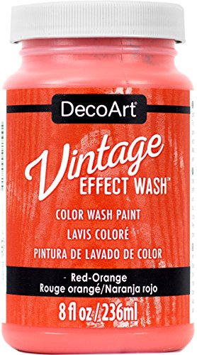 Decoart Decdcw-64.07 Vintage Effect Wash 8oz Red Orange, Multicolor