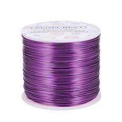 BENECREAT 20 Gauge 770FT Aluminum Wire Anodized Jewelry Craft Making Beading Floral Colored Aluminum Craft Wire - Purple