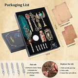 CunMei Quill Pen Ink Set with Wax Seal, a Collision of Punk and Retro Styles, It's both Calligraphy Pen Set and Wax Seal Stamp Kit, Suitable for Calligraphy Lovers of All Ages (Green)