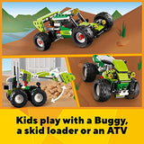 LEGO Creator 3in1 Off-Road Buggy 31123 Building Kit; Build a Buggy Toy and Rebuild It into a Skid Loader or ATV (All-Terrain Vehicle); A Creative Gift for Passionate Fans Aged 7+ (160 Pieces)