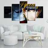 Anime Decor Naruto One Piece Posters Wall Art Prints on Canvas for Living Room Décor Boy Gift 5 Pcs Unframed (NARUTO-01)